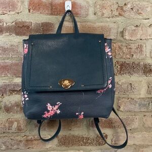 Lauren conrad blue floral backpack
